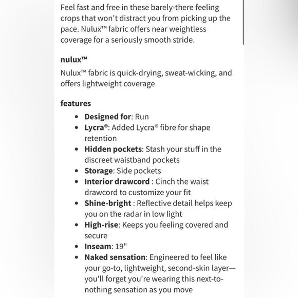 Lululemon Fast & Free Crop II *Nulux 19" Grey Sage - Picture 7 of 12